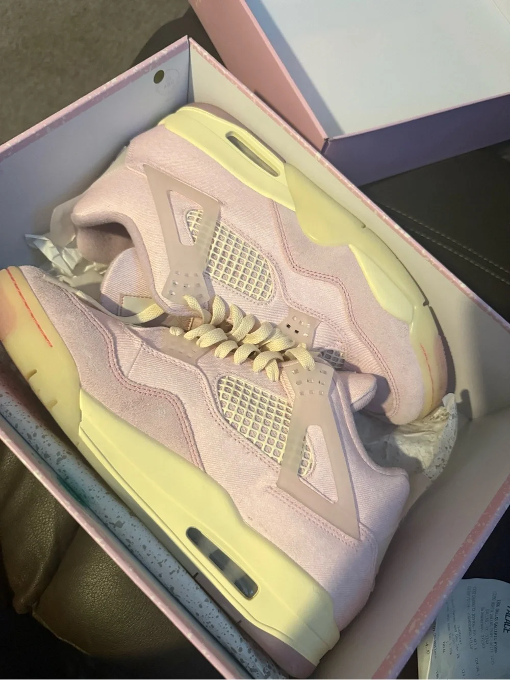 Jordan 4’s  Pink Shoe Box with Mint Jumpman